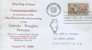 1115 4c LINCOLN - DOUGLAS- U/L Charles H. Riemann