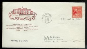 UNITED STATES FDC 22¢ Prexy 1938 Farnam