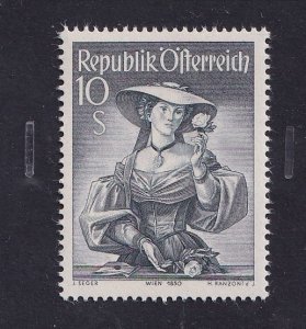 Austria    #556b  MNH   1950  costumes 10s   flat white gum