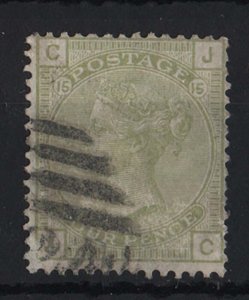 GB 1876 4d sage-green plate 15 vgu, neat numeral, good colour sg153 cat £325