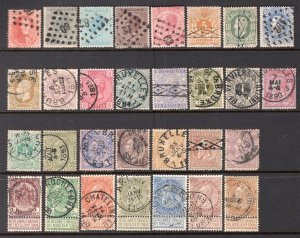 Belgium 1863-1893 Group of 30 Classics FVF Used CV$200+