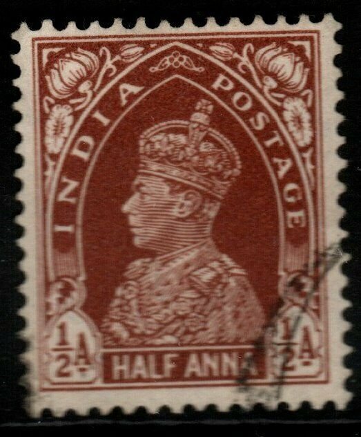 INDIA SG248 1937 ½a RED-BROWN USED 