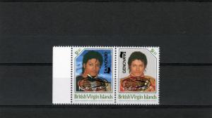 British Virgin Islands 1992 Michael Jackson ovpt.Halley's Comet/Genova