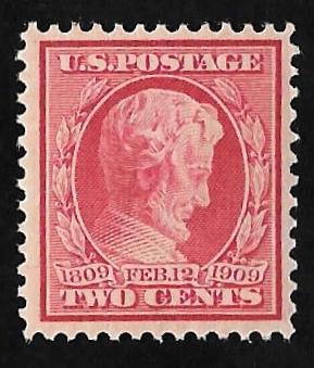 367 2 cent Lincoln Birth Stamp mint OG NH EGRADED F 60