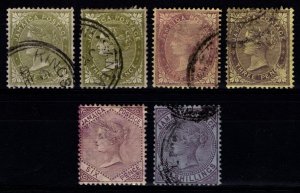 Jamaica 1905-11 Def., Wmk Mult Crown CA, Part Set incl. color var. [Used]