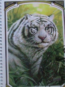 ​KOREA 2005 SC#4443 BEAUTIFUL LOVELY-RARE  AMUR WHITE TIGERS-CTO SHEET-VF