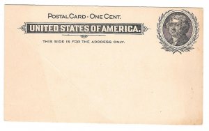 U.S. UX14 Postal Card 1c Jefferson 1897 Mint Top Edge Slightly Miscut
