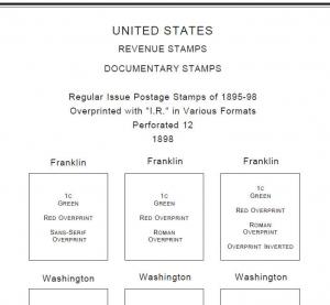 PRINTED U.S. REVENUES 1862-1995 STAMP ALBUM PAGES (297 pages)