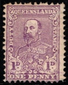 1901 Australia Queensland Revenue 1 Penny Stamp Duty MNH