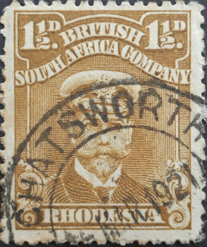 Rhodesia Admiral 1½d with CHATSWORTH (DC) postmark