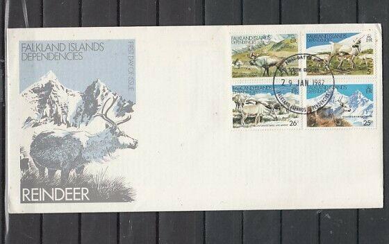 Falkland Is. Scott cat. IL 62-65. Reindeer during Seasons.. First day cover.