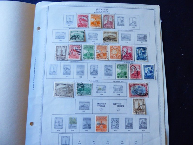 Mexico 1915-1941 Stamp Collection on Album Pages