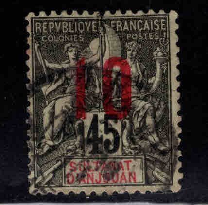Sultant d'Anjouan Scott 27 surcharged Used stamp,
