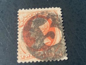 US Scott # 183 Used - 2c Jackson - Numeral Cancel - [SCV $9.00]