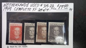 Netherlands 1949 Sott# 319-322 Complete XF USED set of 4 High Values.