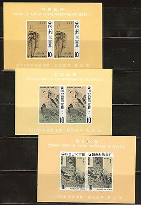 Korea Scott 721-723a 1971 Imperforate  (3) MNH** sheet set