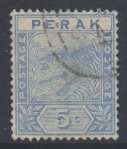 Malaya Perak Scott 45 - SG64, 1892 Tiger 5c used