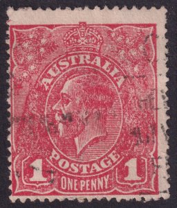 AUSTRALIA SC# 21 1c carmine W9 PF 14 SINGLE FROM 1918