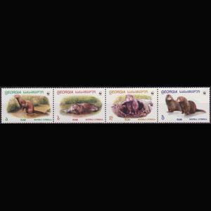 GEORGIA 1999 - Scott# 209a WWF-Minks Strip Set of 4 NH