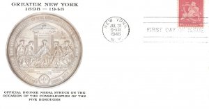 1948 Air Mail FDC, #C38, 5c Map, Fulton