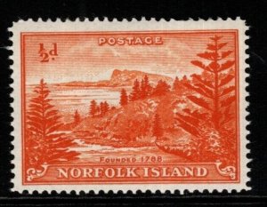 NORFOLK ISLAND SG1a 1956 DEFINITIVE WHITE PAPER MNH