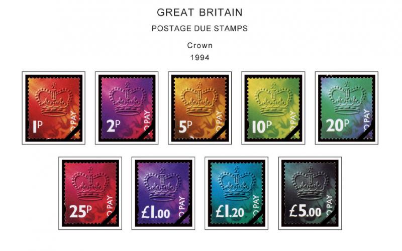 COLOR PRINTED GREAT BRITAIN 1990-1999 STAMP ALBUM PAGES (58 illustrated pages)