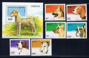 Benin 741-47 MNH 1995 Dogs (ak1656)