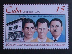 ​CUBA -1998-SC#3967 40TH ANNIV; MASSACRE OF O'FARRILL & GOICURIA, MNH-OG-VF