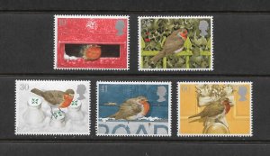 BIRDS - GREAT BRITAIN #1634-8  ROBINS  MNH