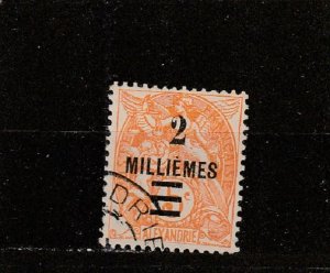 French Offices in Egypt (Alexandria)  Scott#  63  Used  (1925 Surcharged)