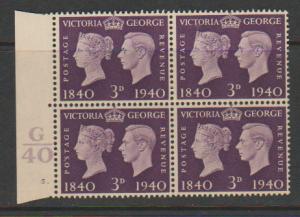 GB George VI  SG 484 Control G40 Cyl 5 Dot 