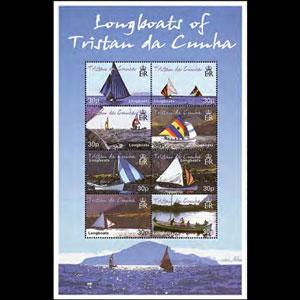 TRISTAN DA CUNHA 2001 - Scott# 685 Sheet-Longboats NH