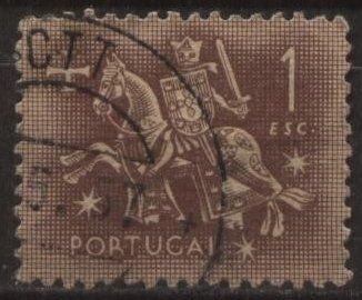 Portugal 766 (used) 1e knight, violet brn (1953)