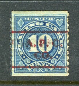 USA; 1890s early classic APC Playing Cards Revenue issue used value