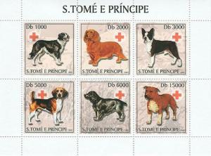 SAO TOME E PRINCIPE 2003 SHEET RED CROSS DOGS st3221