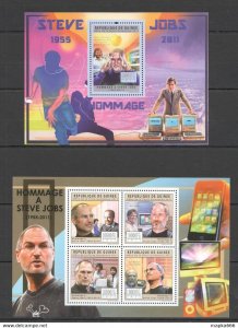 2011 Guinea Great Inventor Apple Tribute To Steve Jobs 1Kb+1Bl ** Bc172