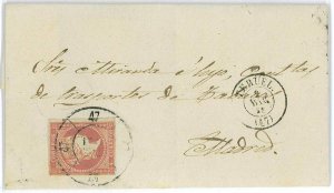 P0143 - SPAIN - POSTAL HISTORY - #48 on cover from TERUEL Rueda de Carreta 47-