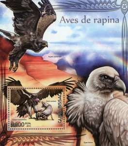 Birds of Prey Stamp Aquila Nipalensis Torgos Tracheliotus S/S MNH #6081 / Bl.107