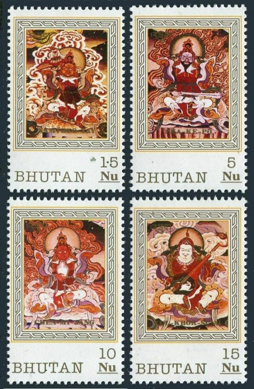 Bhutan 1091-1094, MNH. Michel 1316-1319. Door Gods, 1993.