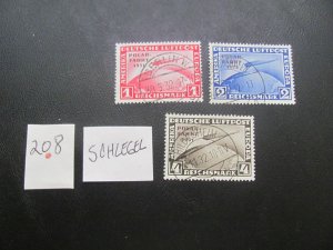 Germany 1931 USED SIGNED SCHLEGEL  SC C40-42 SET VF/XF 1300 EUROS (208)