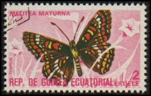 Equatorial Guinea sw1017 - Cto - 2e Melitaea sp. Butterfly (1975)