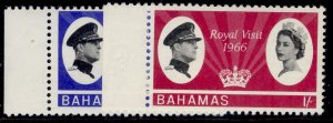 BAHAMAS QEII SG271-272, 1966 Royal visit set, NH MINT.