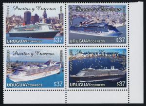 Uruguay 2181 BR Block MNH Cruise Ships, Ports