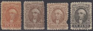 MEXICO 1864 HIDALGO Sc 14a, 16a-17a TOP VALUE LITHO FORGERIES W/O DISTRICT NAMES 