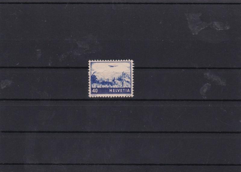 switzerland 1941 40c blue mnh stamp cat £85 ref 7061