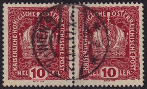 Austria - 1916 - Scott #148 - used pair - WIEN 9 pmk