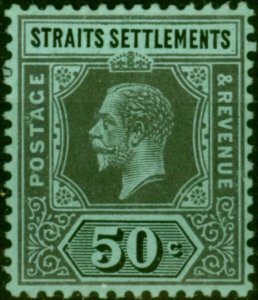 Straits Settlements 1914 50c Black-Green SG209 Fine LMM