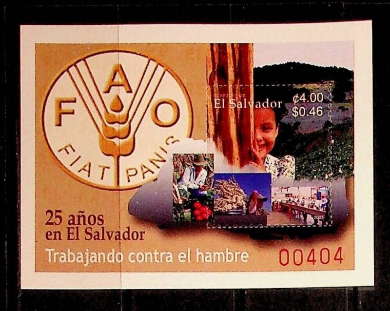 SALVADOR Sc 1586 NH SOUVENIR SHEET OF 2003 - FAO