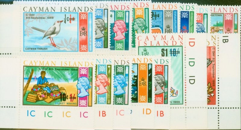 Cayman Islands 1969 Decimal set of 15 SG238-252 V.F MNH Colour Controls