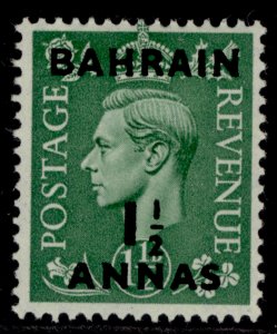 BAHRAIN GVI SG73, 1½a on 1½d pale green, M MINT.